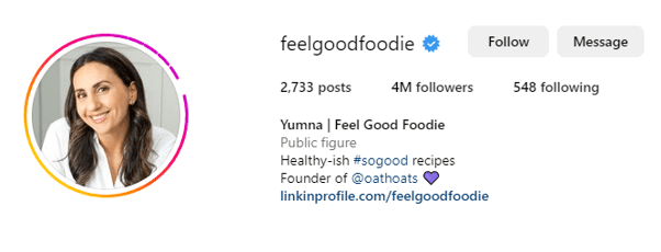 bio for food page