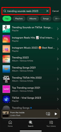 how to search audio in instagram